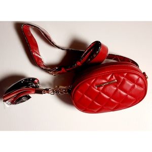 Aldo dark red belt and crossbody